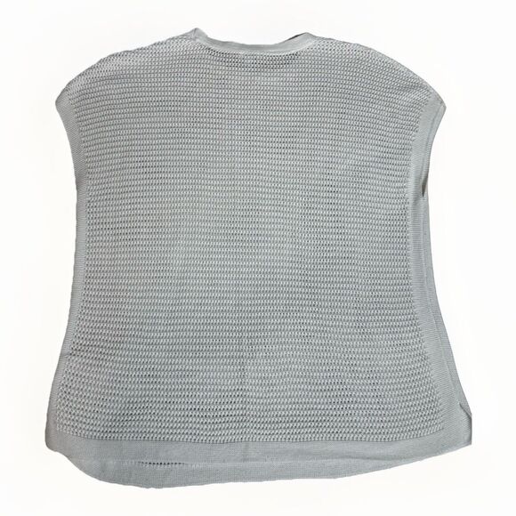 J. Jill Open-Knit Cap Sleeve Sweater Women’s 1X Plus Size White Cotton Blend - Picture 4 of 6